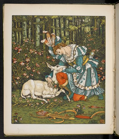 Hikaye için illüstrasyon, ormandaki Hind. by Walter Crane