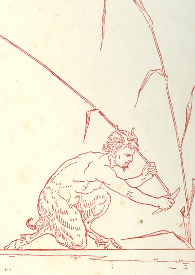 Theo'nun Eşliğinde Yeni Düzenlenmiş Eski Şarkılar Kitabı 'Pan-Pipes'ın iç kapak tasarımı. Marzials, Londra'da George Routledge und Sons tarafından yayınlandı, 1884 by Walter Crane