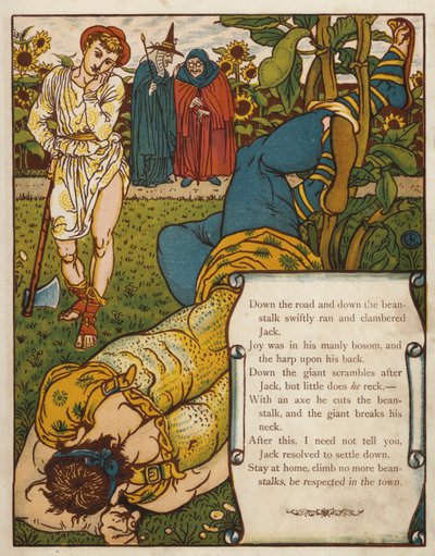 Jack ve fasulye sapı (renkli taş) by Walter Crane