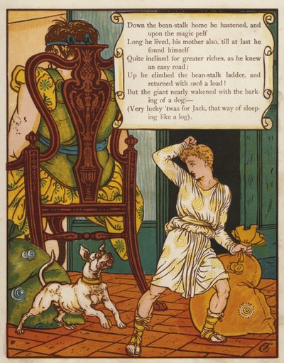 Jack ve fasulye sapı (renkli taş) by Walter Crane