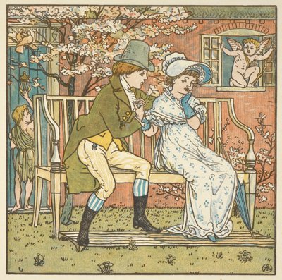 "Küçük adam ve hizmetçi". by Walter Crane