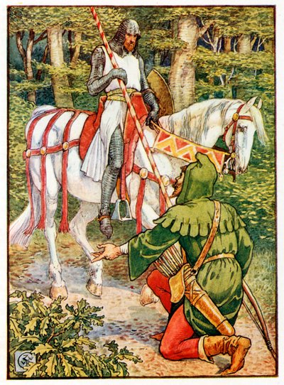 Lyttel John ve Şövalye by Walter Crane