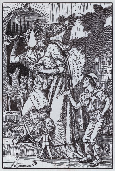 Bayan Grundy Kendi Gölgesinden Korkmuş (taş) by Walter Crane