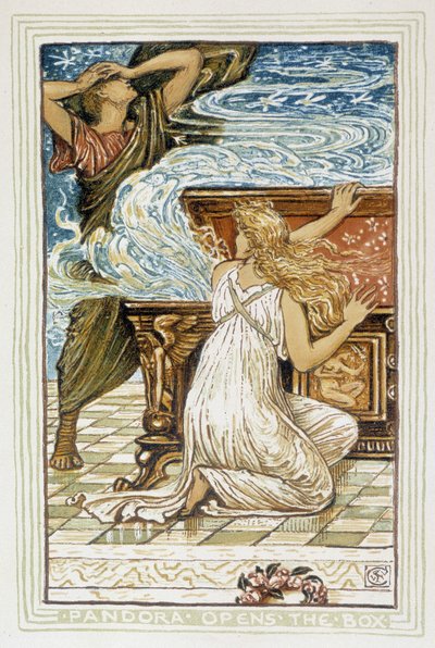 Pandora kutuyu açar - Walter Crane