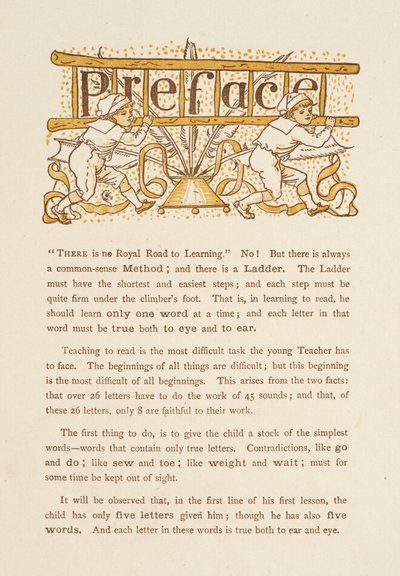 The Golden Primer'a Önsöz. Merdiven taşıyan iki çocuk. by Walter Crane