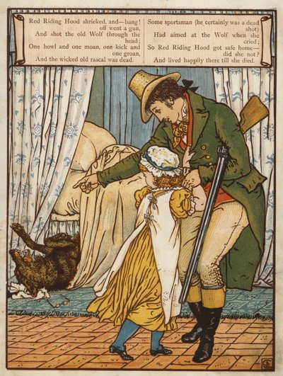Kırmızı Başlıklı Kız (renkli taş) by Walter Crane