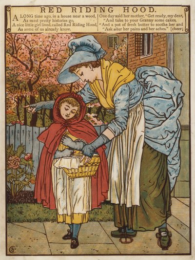 Kırmızı Başlıklı Kız (renkli taş) by Walter Crane