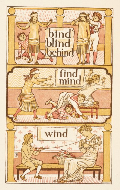 D harfi ile biten kafiyeli sözler. Kör adamın tutkunu oyunu. i harfinin kullanımını göstermek için. Altın astar. by Walter Crane