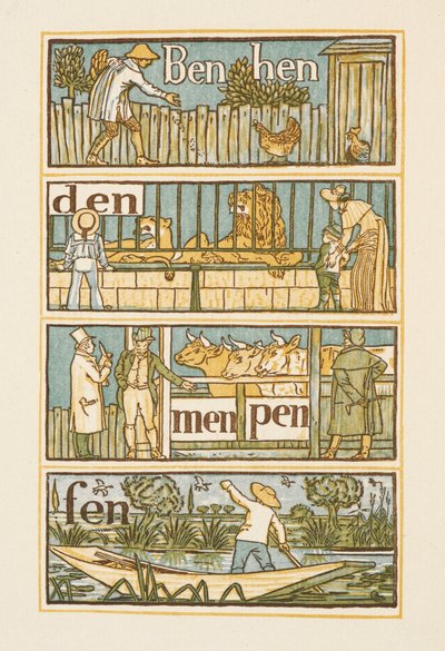 N harfi ile biten kafiyeli kelimeler. Altın astar. by Walter Crane