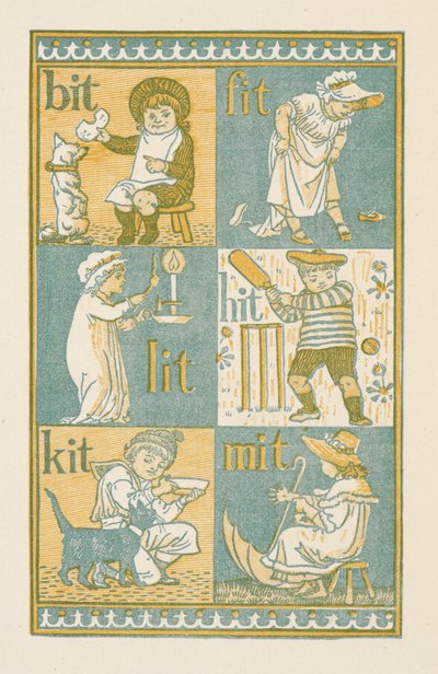 T harfi ile biten kafiyeli kelimeler. Altın astar by Walter Crane