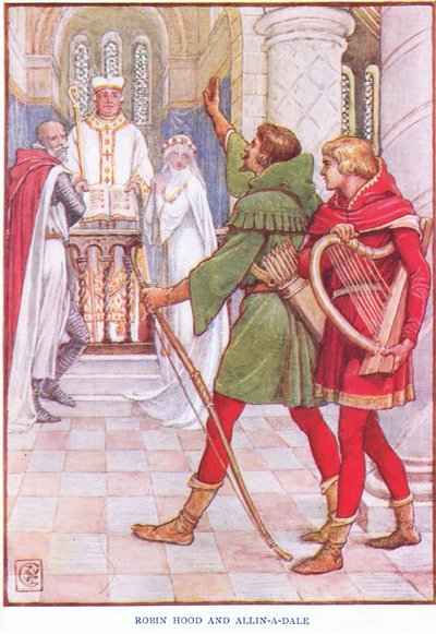 Robin Hood ve Alan-a-Dale, c.1920 by Walter Crane
