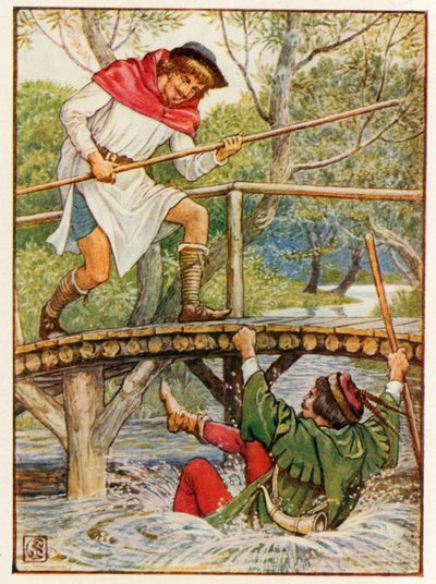 Robin Hood ve Küçük John by Walter Crane