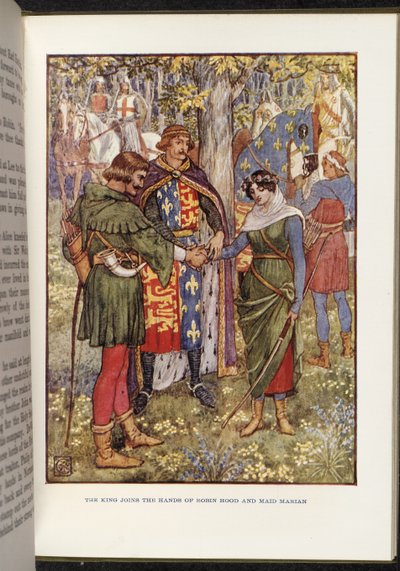 Robin Hood ve Hizmetçi Marian by Walter Crane