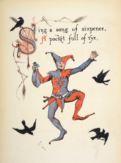 Altı penilik bir şarkı söyle, bir cep dolusu çavdar. by Walter Crane