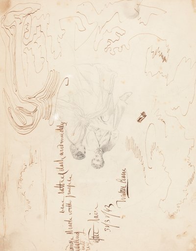 Bulut Çalışmaları Oturan Bir Çiftin Eskizi [verso] by Walter Crane