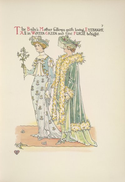 Gelinin annesi Eyebright'ı sevgiyle takip ediyor by Walter Crane