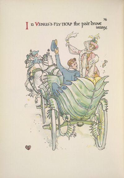 Venüs'ün sinek kapanı. At ve faytonla seyahat eden bir çift by Walter Crane