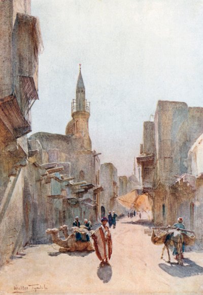 Kale Yakınında Bir Sokak, Kahire (renkli taş baskı) by Walter Frederick Roofe Tyndale