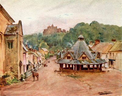 Dunster Kalesi ve İplik Pazarı (renkli taş) by Walter Frederick Roofe Tyndale