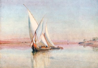 Nil Üzerinde Sabahın Erken Saatleri (renkli taş baskı) by Walter Frederick Roofe Tyndale