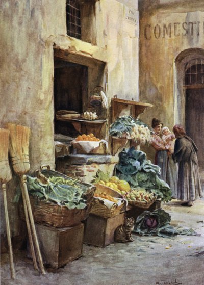 Manav dükkanı, İtalyan Rivierası (renkli taş) by Walter Frederick Roofe Tyndale