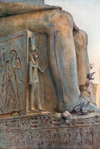 Nerfert Ari, Luksor Tapınağı (renkli lito) by Walter Frederick Roofe Tyndale