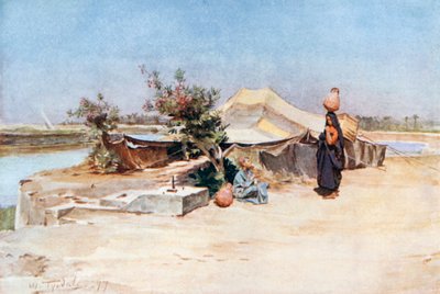 Mahmoudieh Kanalı üzerinde (renkli taş baskı) by Walter Frederick Roofe Tyndale