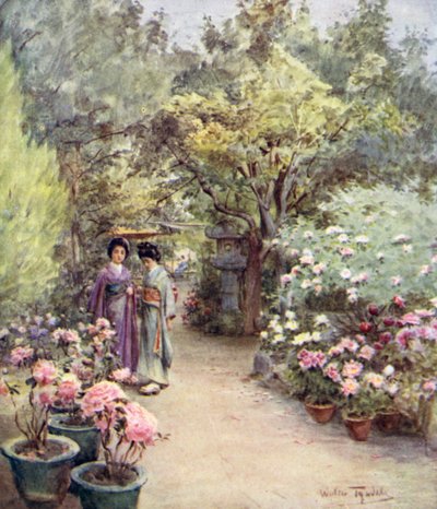 Bir Çay Bahçesinde Şakayık, Kyoto by Walter Frederick Roofe Tyndale