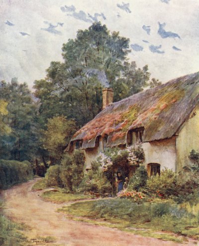 Wessex: Tipik bir Wessex kır evi (renkli litografi) by Walter Frederick Roofe Tyndale