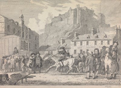 Edinburgh Kalesi ve At Fuarı by Walter Geikie