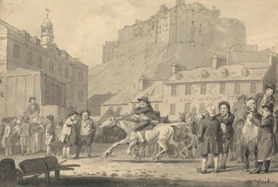 Edinburgh Kalesi ve At Fuarı by Walter Geikie