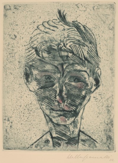Genç Bir Adamın Büstü, Otoportre Çocuğun Kafası, Otoportre, 19221923. by Walter Gramatte