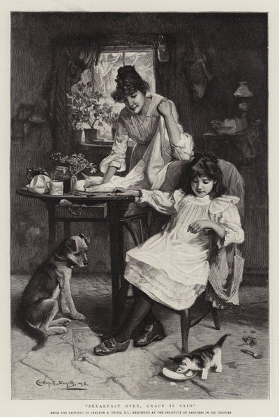 Kahvaltı Bitti, Grace Dedi (gravür) by Walter Granville-Smith