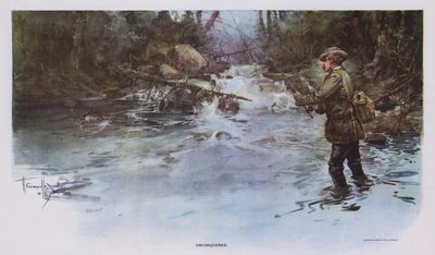 Fethedilmemiş: olta balıkçılığı sahnesi (renkli taş) by Walter Granville-Smith