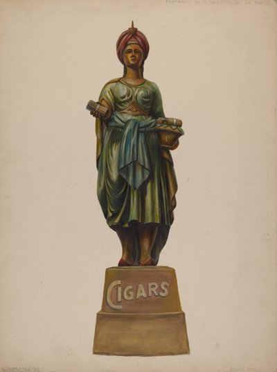 Puro Dükkanı Figürü, c. 1937. by Walter Hochstrasser