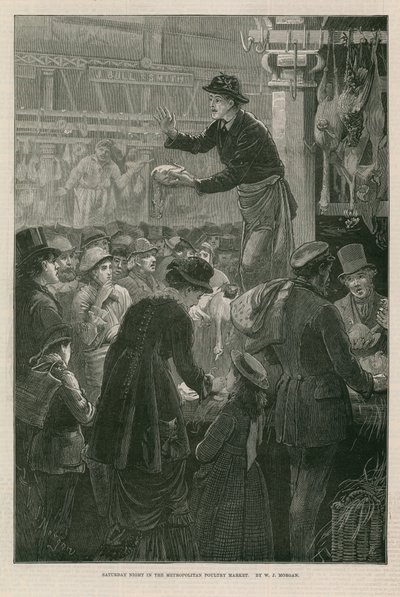 Metropolitan Tavukçuluk Pazarında Cumartesi Gecesi by Walter Jenks Morgan