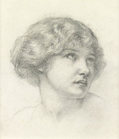 Bir kızın başı (kağıt üzerine kalem) by Walter John (attr. to) Knewstub