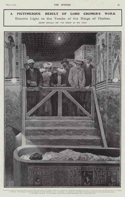Thebes Krallarının mezarlarında elektrik ışığı (lito) by Walter Paget