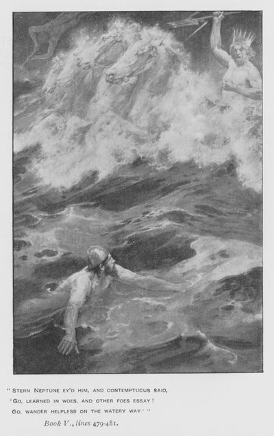 Papa'nın Homer Odyssey (lito) için illüstrasyon by Walter Paget