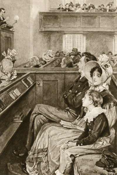 John Ruskin vaiz izlerken bir çocuk olarak by Walter Paget