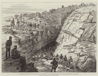 Hartum Seferi, Gakdul Wells, Çöl Yürüyüşü, Yukarı Kuyudan Birliklere Su Geçiriyor by Walter Paget