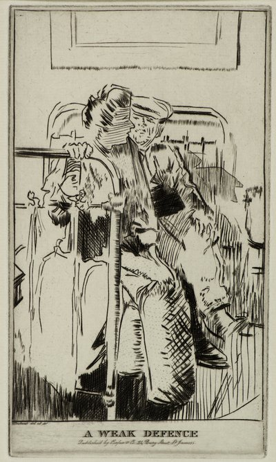 Zayıf Bir Savunma, c.1911 (aşındırma) by Walter Richard Sickert