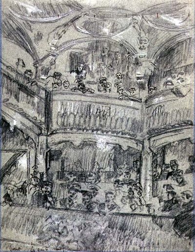 La Gaite Montparnasse, c.1907 (kağıt üzerine tebeşir) by Walter Richard Sickert