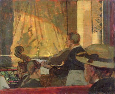 Müzik Salonu (panelde yağlı boya) by Walter Richard Sickert