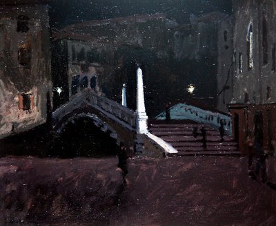 Ponte delle Guglie sul Cannaregio (Gece ​​Manzarası, Venedik) 1896 dolayları (tuval üzerine yağlı boya) by Walter Richard Sickert