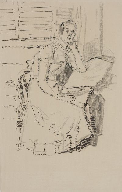 Oturan Figür (kağıt üzerinde karakalem ile kalem ve mürekkep) by Walter Richard Sickert