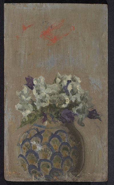 Tatlı Menekşeler - Desenli Bir Kasede Beyaz ve Mavi Biyoletler, 1884 dolayları (panelde yağlı boya) by Walter Richard Sickert