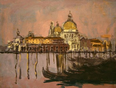 Dogana ve Santa Maria della Selamı (panelde yağlı boya) by Walter Richard Sickert