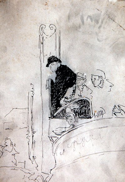 Eski Bedford Galerisi, c.1895-1900 (kağıt üzerine kalem ve mürekkep) by Walter Richard Sickert