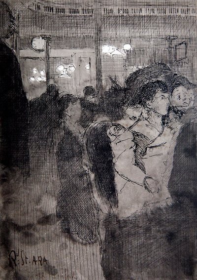The Old Bedford (gemide kalem, mürekkep ve yıkama) by Walter Richard Sickert